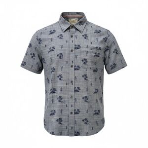 Flag & Anthem Men's Blue Hawaii Short Sleeved Button Up Shirt Size M